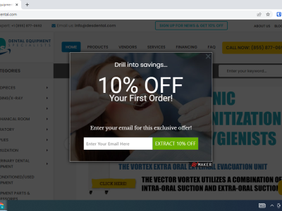 DES dental popup subscription