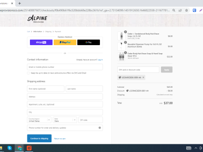 Alpine checkout